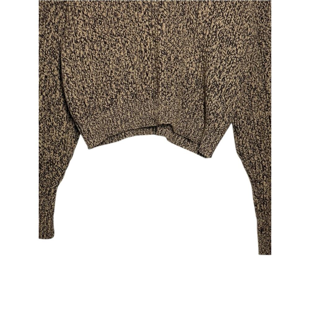 J. Crew Brown Tan Marled Neutral Cotton Knit Sweater - Large - Picture 7 of 8